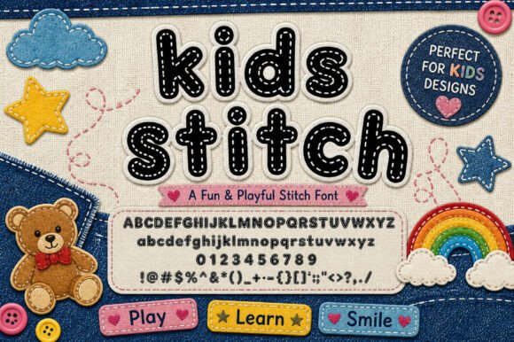 Boost Your Brand with the Playful Kids Stitch Font