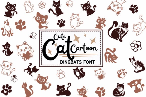 Cute Cat Cartoon Font for Small Business Branding