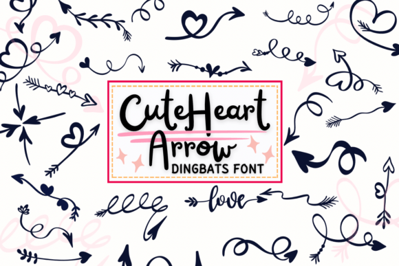 Cute Heart Arrow: A Charming Sketch-Style Font for Crafters