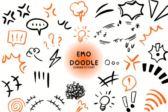 Emo Doodle Font: Sketch Style Dingbats for Web Design