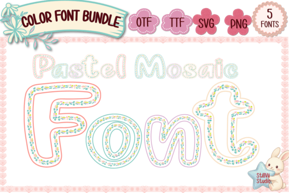 Enhance Your Brand with Pastel Mosaic Font Bundle
