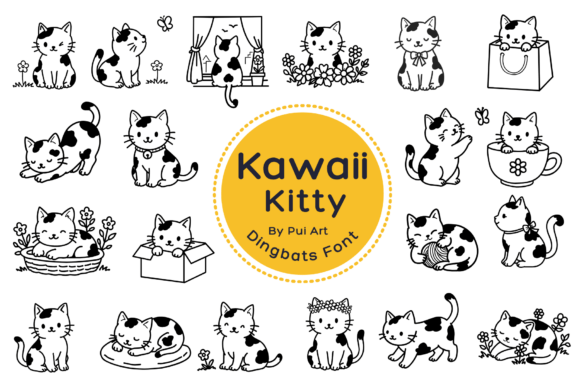 Kawaii Kitty Doodle: A Charming Font for Creative Campaigns