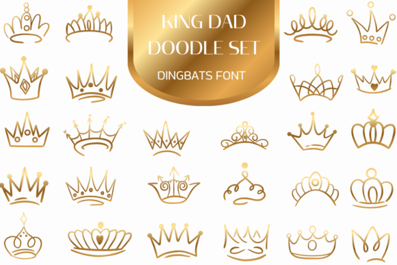 King Dad Doodle Set: A Majestic Font for Your Brand