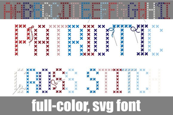 Patriotic Cross Stitch: A Unique Font for Heritage and Craft