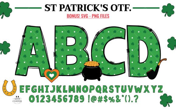 St. Patrick's Day Shamrock Dot: A Festive Font for Creative Projects